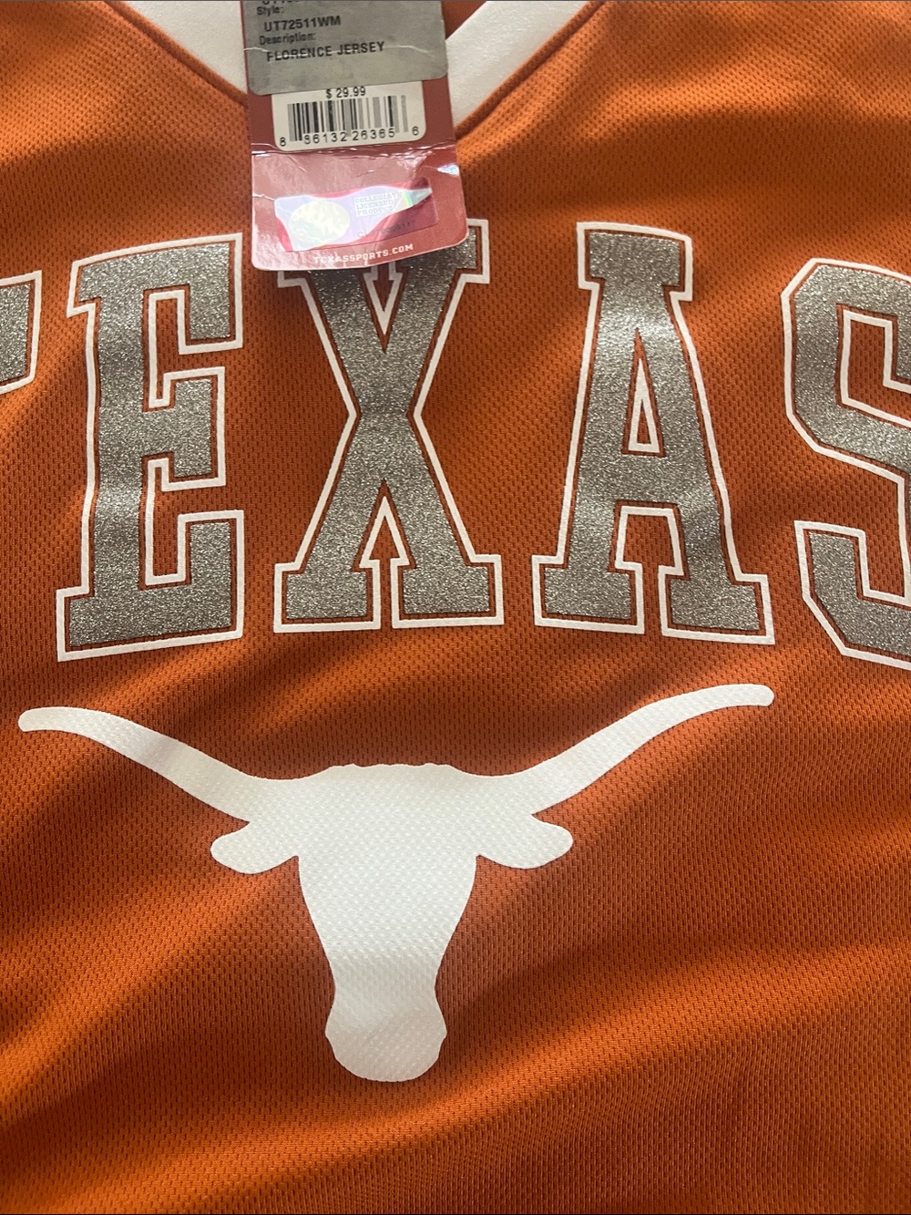 Women’s Texas Longhorns Fan Jersey — Orange & White - Picture 5 of 9